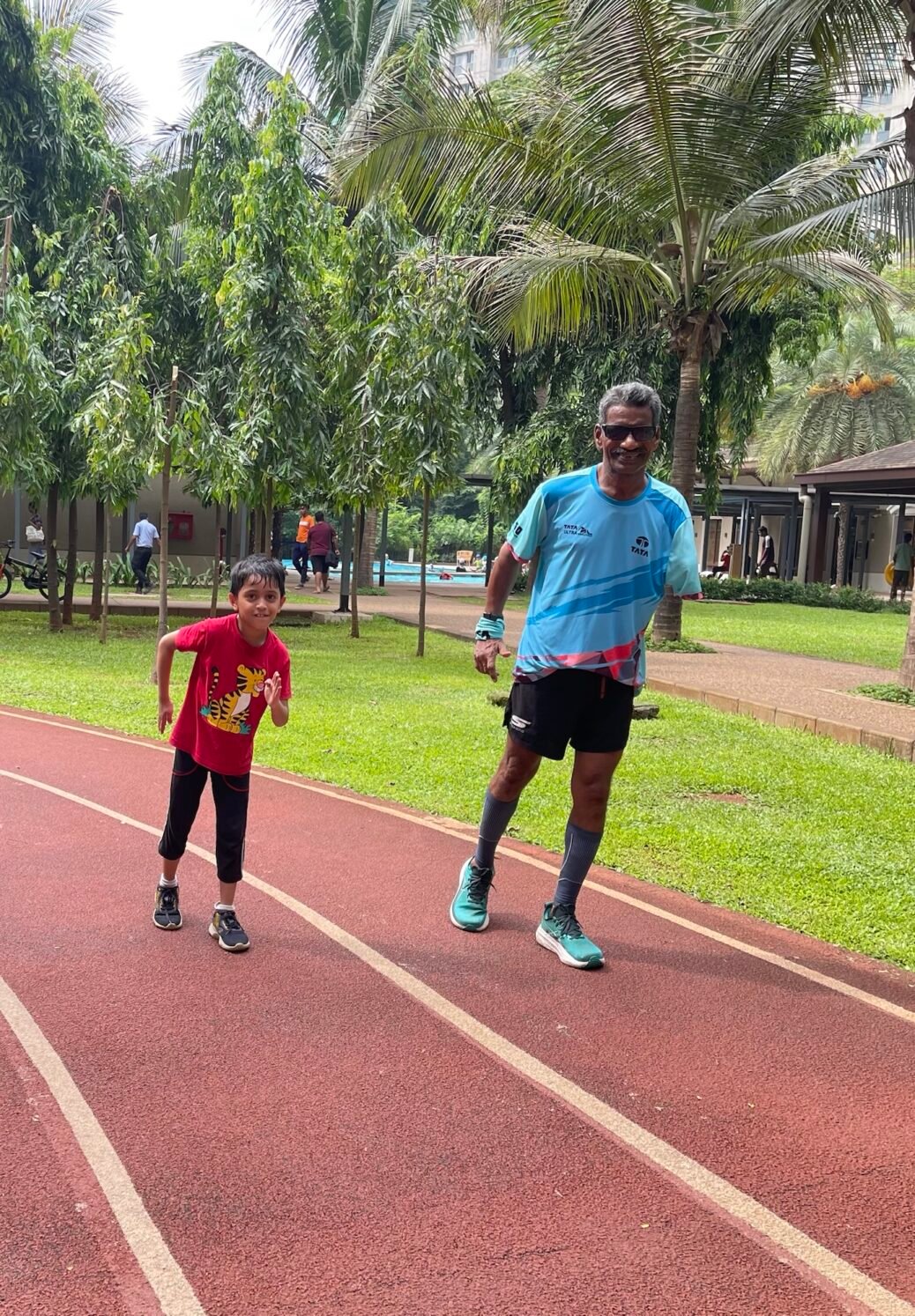 58-year-old disabled Indian athlete Suresh Shankar Welankar prepares to run the Comrades Marathon