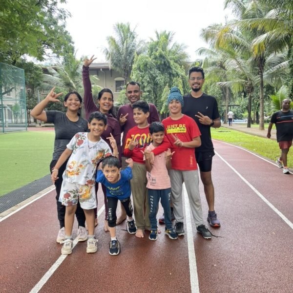 VHR Sports families, children and coaches together on the running track at Lodha Amara, Thane
