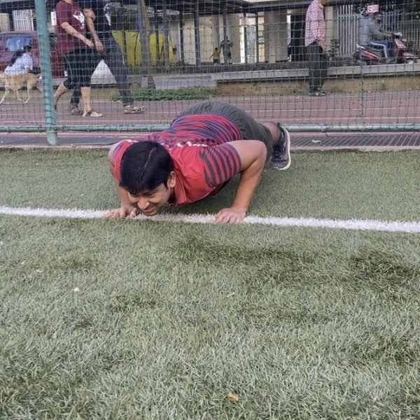 Athletes during the main workout phase of a Corporate Warrior session at VHR Sports