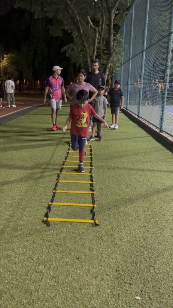 Agility-ladder drill — structured athletics training at VHR Sports