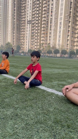 Athletes during the meditation phase of a Elite Junior Athletes session at VHR Sports