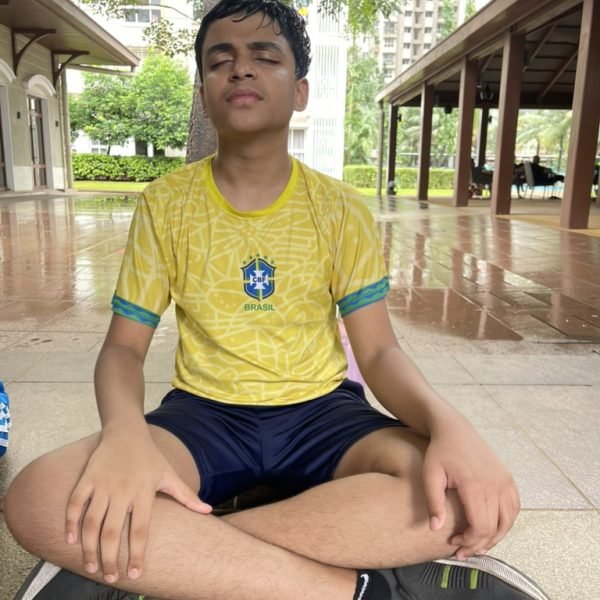 Athletes during the meditation phase of a Future Champions session at VHR Sports