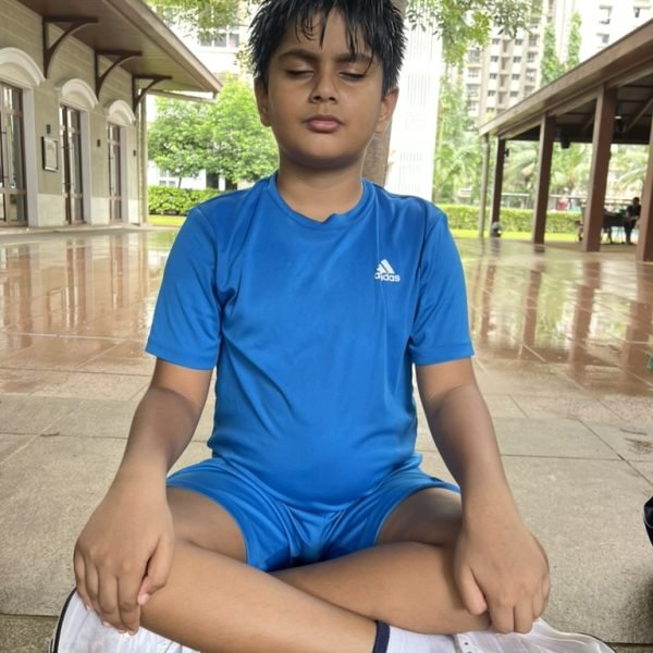 Athletes during the meditation phase of a Little Champions session at VHR Sports