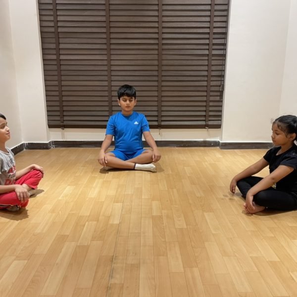Athletes during the meditation phase of a Little Champions session at VHR Sports