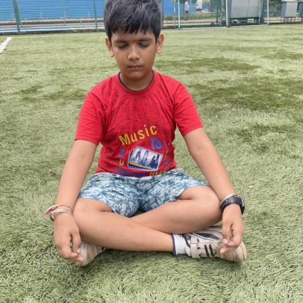 Athletes during the meditation phase of a Little Champions session at VHR Sports