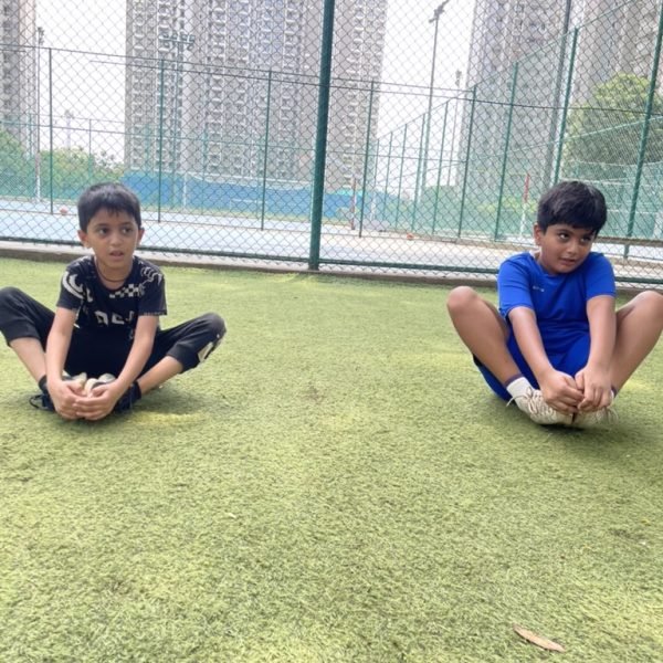 Athletes during the stretching phase of a Little Champions session at VHR Sports