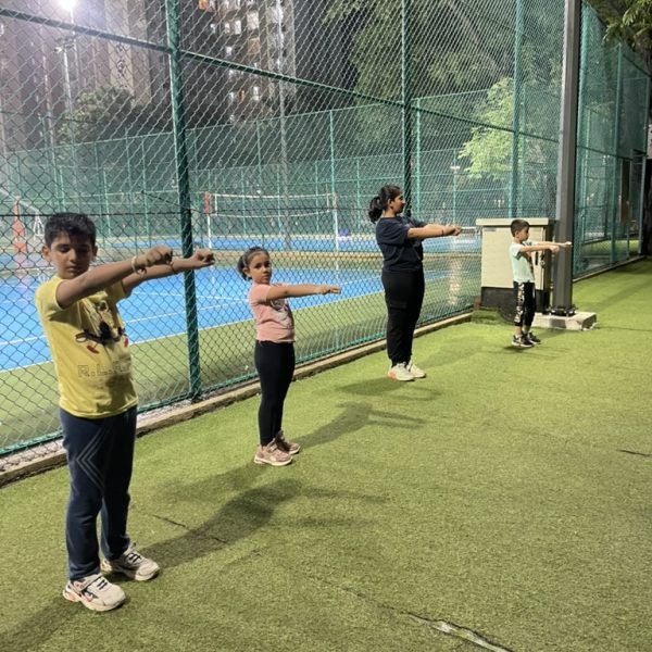 Athletes during the warm-up phase of a Little Champions session at VHR Sports