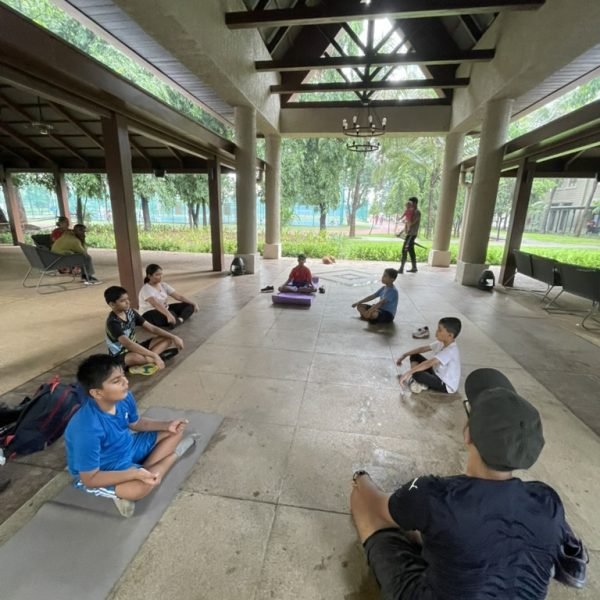 Athletes during the the work — meditation phase of a Mind Athlete session at VHR Sports