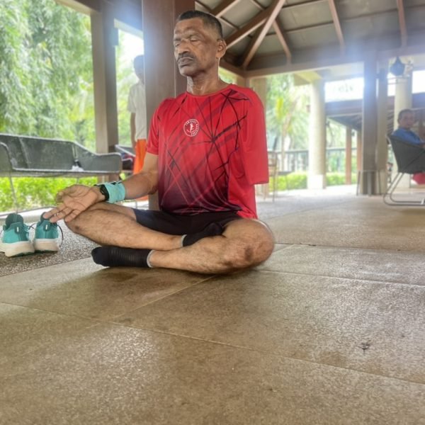 Athletes during the meditation phase of a Performance Plus session at VHR Sports
