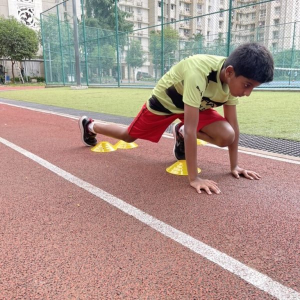 Athlete working on sprint drive and running form at VHR Sports